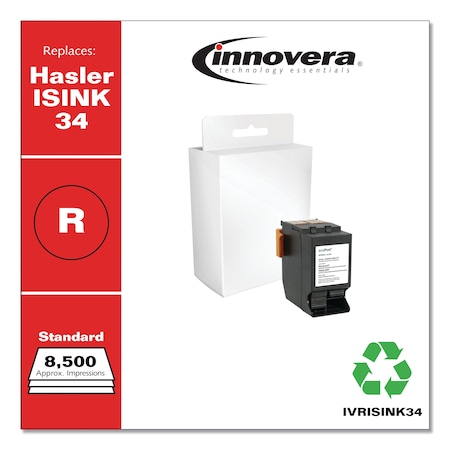Innovera Reman Red Postage Meter Ink, Replacement for Hasler ISINK34, 8,500 PY IVRISINK34
